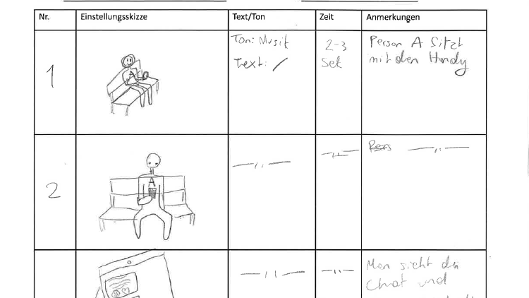 Comic-Skript zur Projektidee 